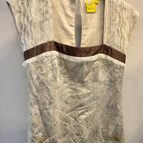 Signette gold and brown boutique dress size 4 - Picture 1 of 3